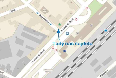Mapa – Rudoleckého 25, Znojmo